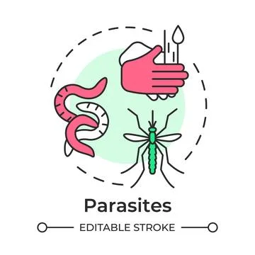 Parasites multi color concept icon Stock Illustration