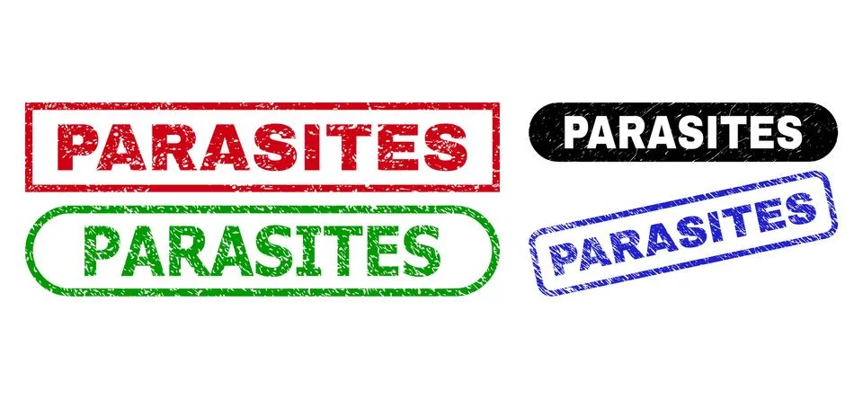 PARASITES Rectangle Seals with Corroded Texture Illustration