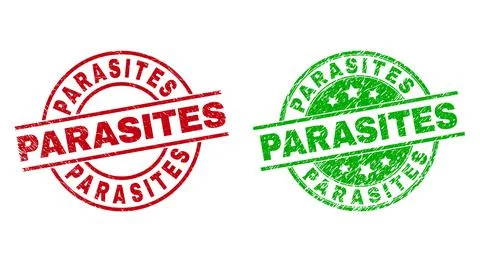 PARASITES Round Seals Using Rubber Style Stock-Illustration
