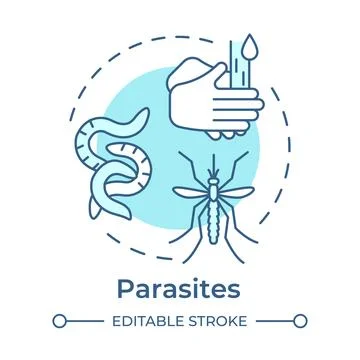 Parasites soft blue concept icon Stock Illustration
