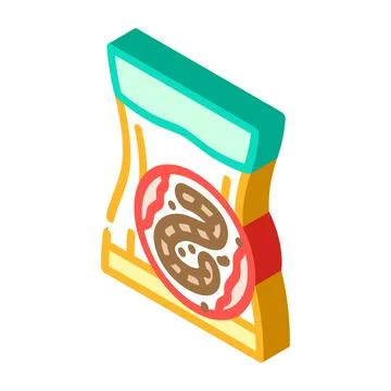 Parasites in stomach isometric icon vector illustration Stock Illustration