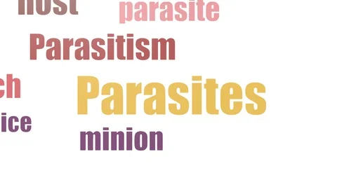 Parasites Tag Cloud Animated Isolated 스톡 동영상 107209498