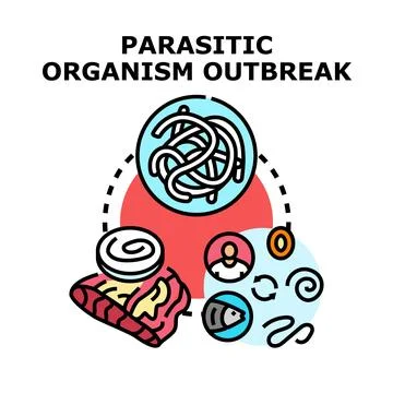 Parasitic organism outbreak concept vector illustration Stock Illustration