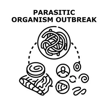 Parasitic organism outbreak concept vector illustration Stock Illustration