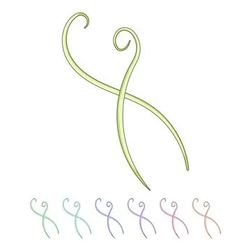 Parasitic roundworm vector crossing on white background Illustration