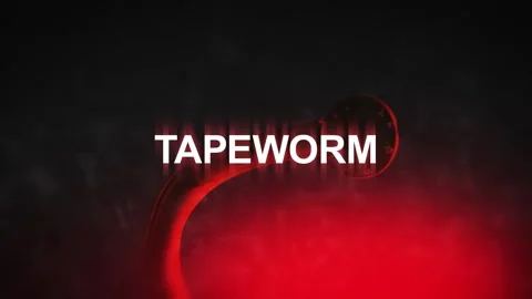 A Parasitic Tapeworm with Tapeworm Typography Stock Footage 310242845