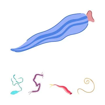 Parasitic worms and microorganisms causing human disease Illustration