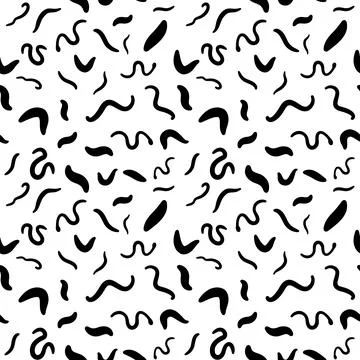 Parasitic Worms vector seamless background - Helminth Pattern Illustrazione stock