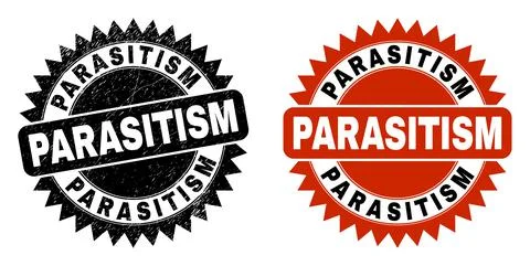 PARASITISM Black Rosette Stamp with Corroded Style Stock-Illustration