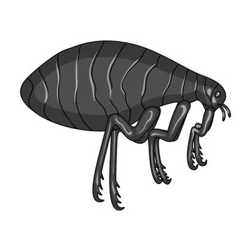 Parasitizing flea single icon in monochrome style for design.Pest Control Stock Illustration