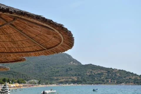 Parasol on Beach Stock Photos