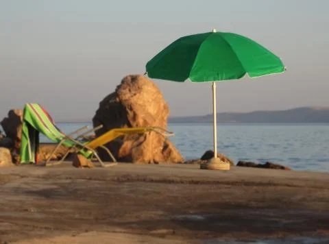 Parasol on the beach Foto stock