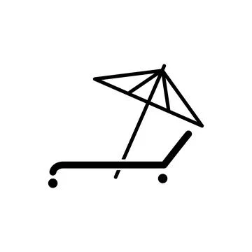 Parasol with deckchair icon Illustrazione stock