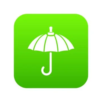 Parasol icon green vector Illustrazione stock