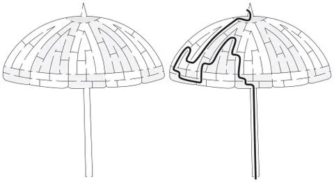 Parasol maze Illustrazione stock