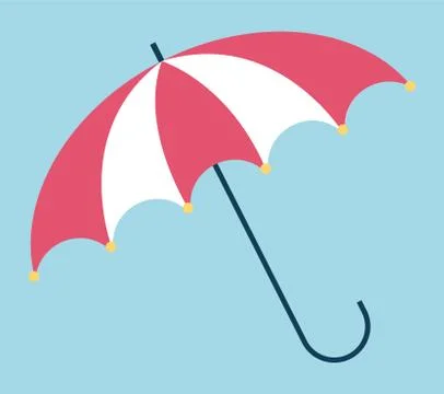 Parasol Opened Accessory with Handle Sign Vector Stock Illustration