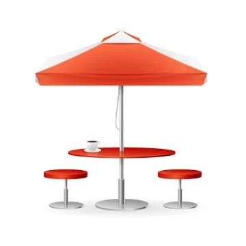 Parasol Promo Summer Caffee. Vector Illustration