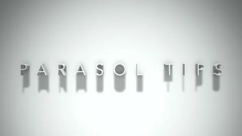 Parasol tips 3D title animation white text on a white background Stock Footage 298894716