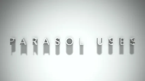 Parasol uses 3D title animation white text on a white background Stock Footage 298894718