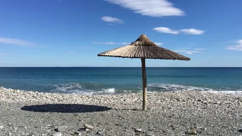 Parasol at velika beach Stock Footage 69820214