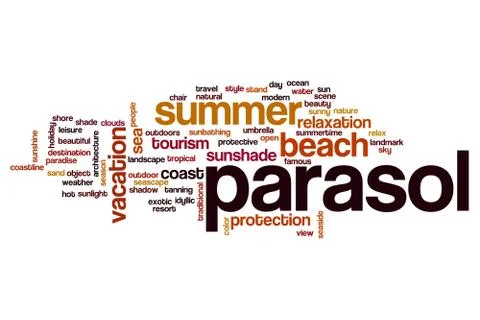Parasol word cloud Stockillustratie