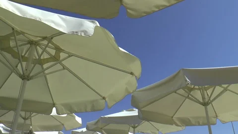 Parasols In The Wind Stock Footage 95235218