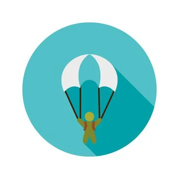 Paratrooper Circle Icon Illustration