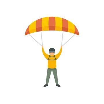Paratrooper icon flat isolated Illustrazione stock