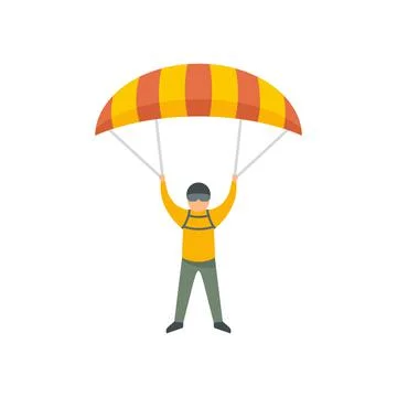 Paratrooper icon flat isolated vector Illustrazione stock