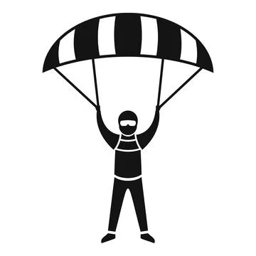 Paratrooper icon, simple style Illustration