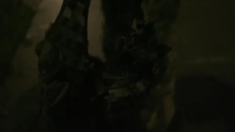 Paratrooper at Night Stock Footage 122839573