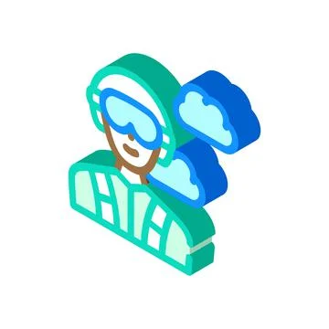 Paratrooper worker glyph icon vector illustration color Illustration