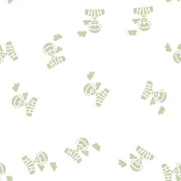 Paratrooper worker glyph vector seamless pattern black Illustration