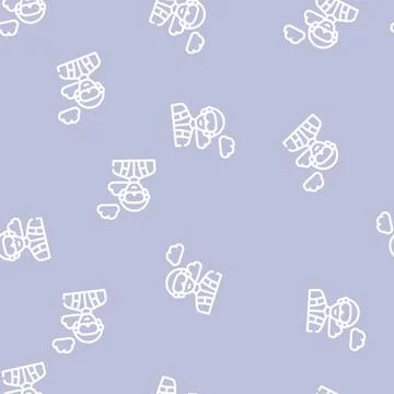 Paratrooper worker line vector seamless pattern flat Illustration