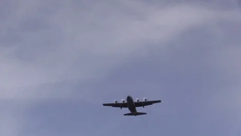 Paratroopers jump from Lockheed C-130 Hercules onto the Malemute Drop Zone- 2018 Stock Footage 97640698