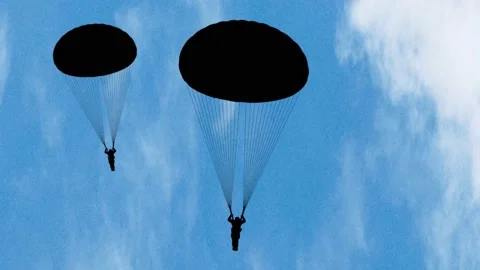 Paratroopers in the sky. Stock Footage 159551999