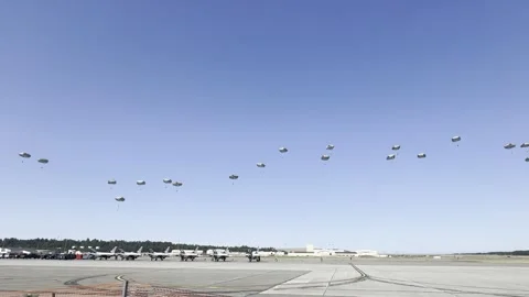 Paratroopers Touching Down 스톡 동영상 280460367