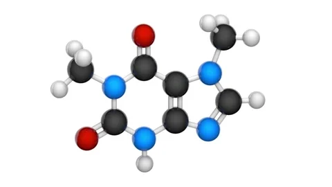Paraxanthine. Seamless loop. White background Stock Footage 154418234