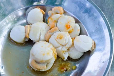 Parboiled Scallops Stock Photos