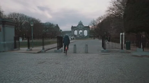 The Parc du Cinquantenaire Jubelpark Arcade Triple Arch Brussels Belgium Video stock 239685593