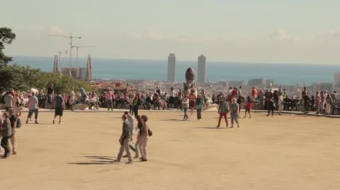Parc guell barecelona Stock Footage 12349953