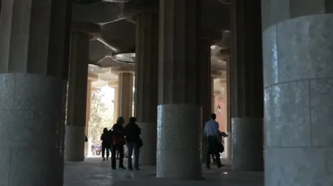 Parc guell barecelona Stock Footage 12350005
