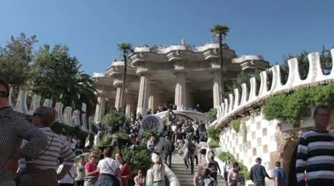 Parc guell barecelona Stock Footage 12350060