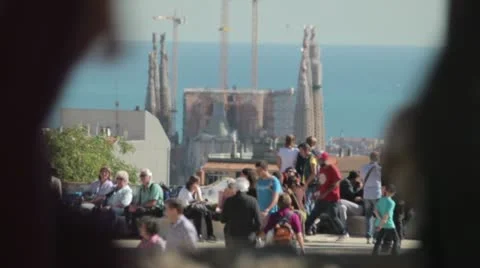 Parc guell barecelona Stock Footage 12350098