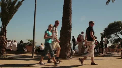 Parc guell barecelona Stock Footage 12350121