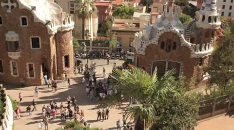 Parc guell barecelona Stock Footage 12350145