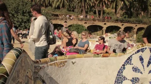 Parc guell barecelona Stock Footage 12350158