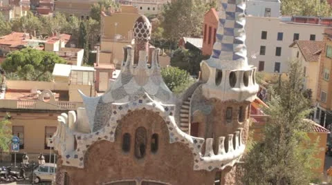 Parc guell barecelona Stock Footage 12350243