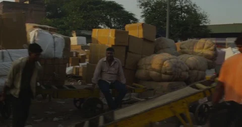 Parcel and Packaging Center at New Delhi Railway Station Stock Footage 73007089