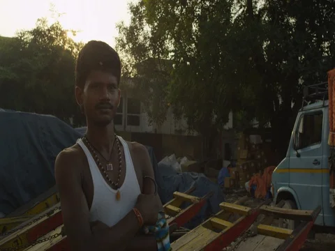 Parcel and Packaging Workers at New Delhi Railway Station Stock Footage 72991344
